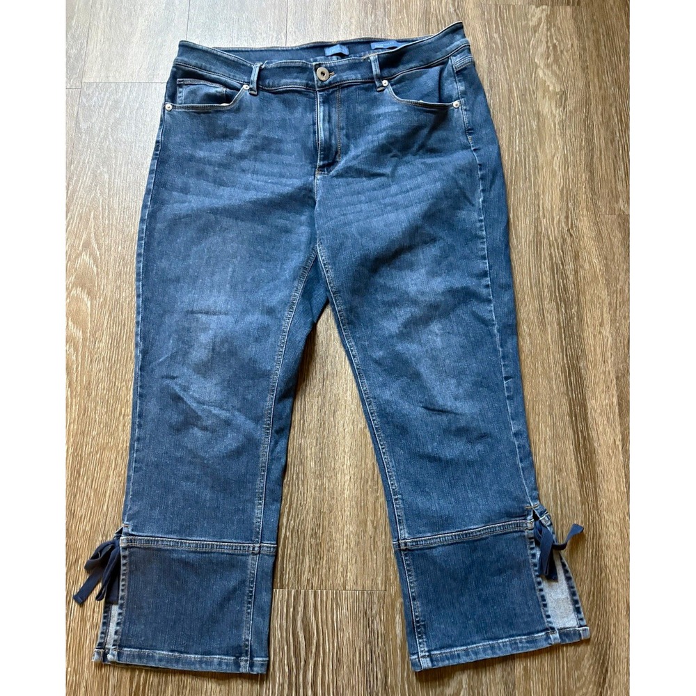 J Jill Slim Womens Blue Dark Wash Denim authentic Fit Mid Rise 5-Pocket Jeans 12